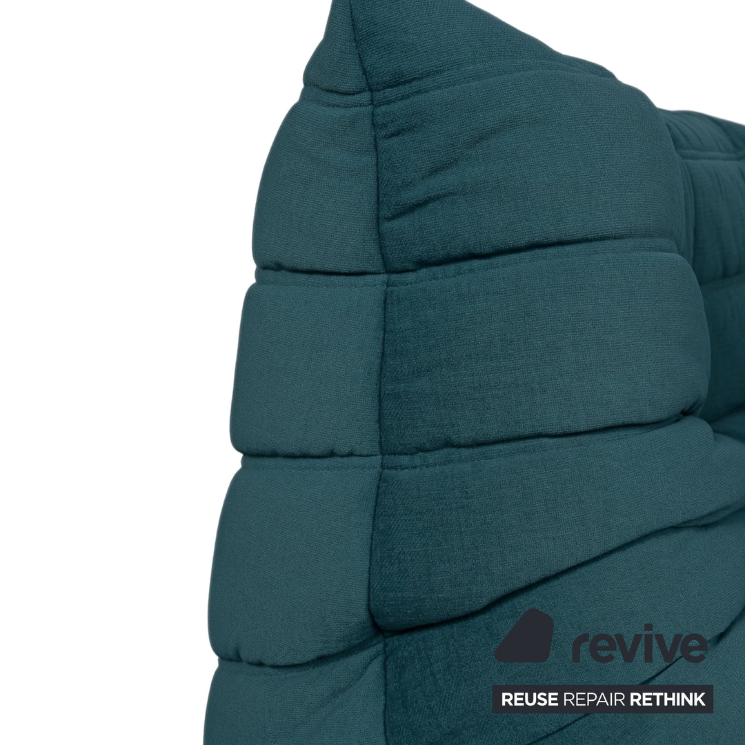 Ligne Roset Togo Stoff Sessel Ecke Petrol Blau Neubezug MALOU 163