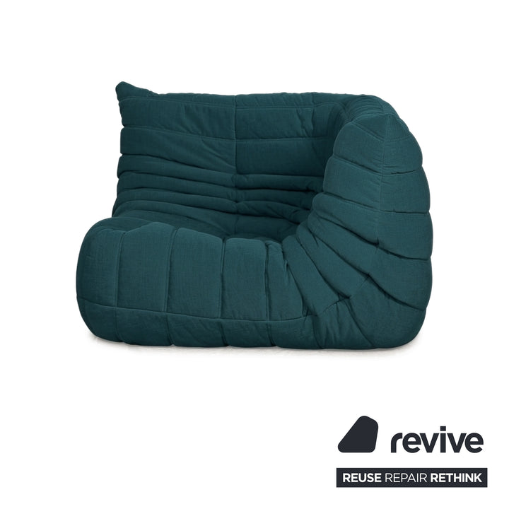 Ligne Roset Togo Eckelement Stoff Blau Petrol Neubezug