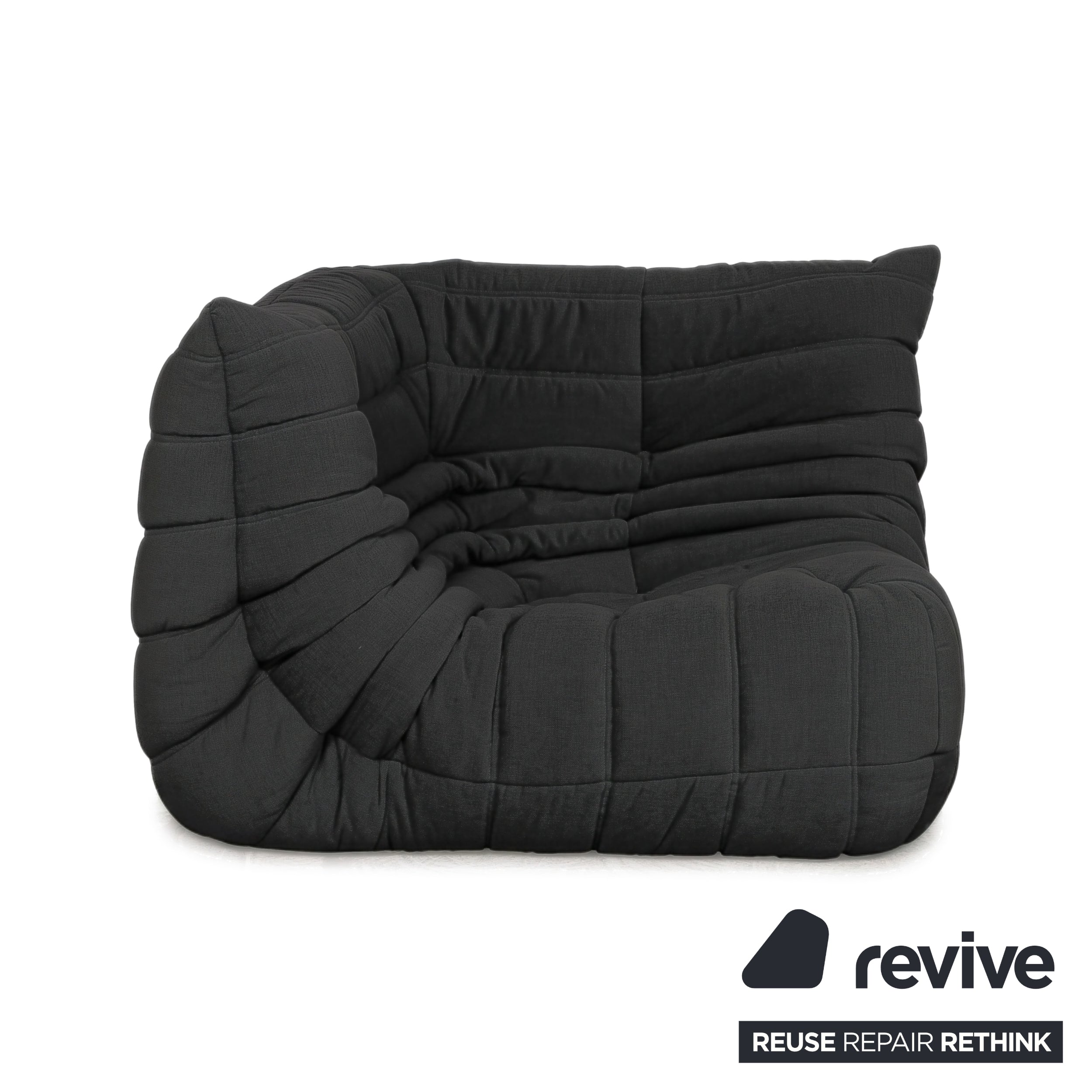 Ligne Roset Togo Corner Unit Fabric Black Reupholstered