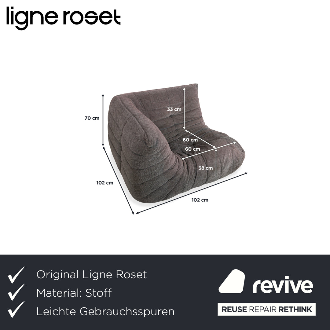 Ligne Roset Togo fabric armchair grey
