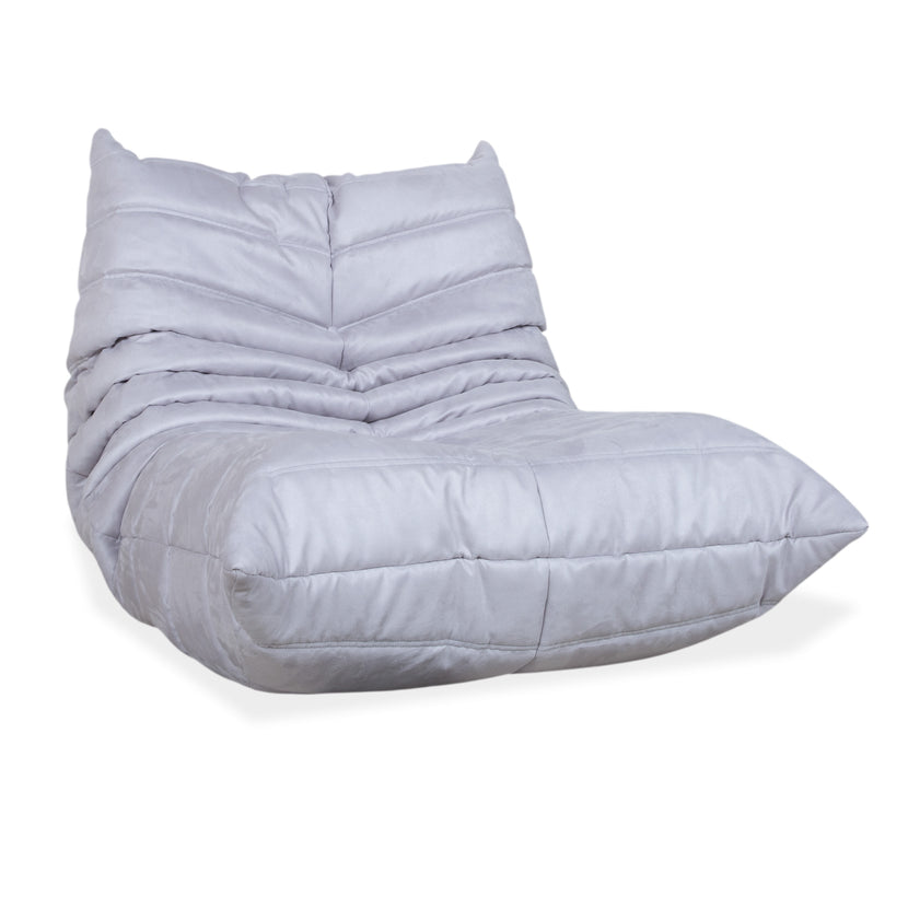 Ligne Roset Togo Fabric Armchair Grey Blue Off-White Reupholstered
