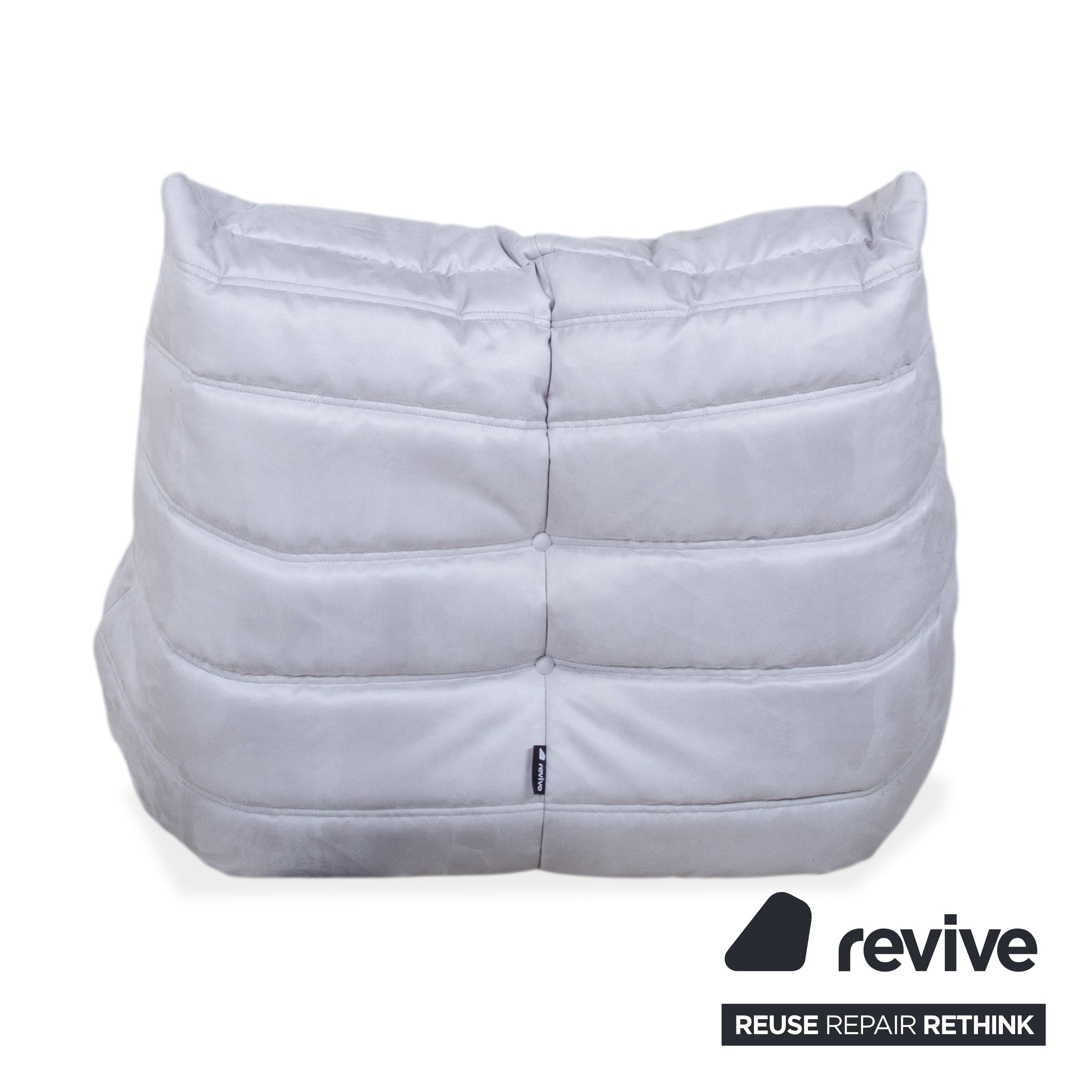Ligne Roset Togo Fabric Armchair Grey Blue Off-White Reupholstered