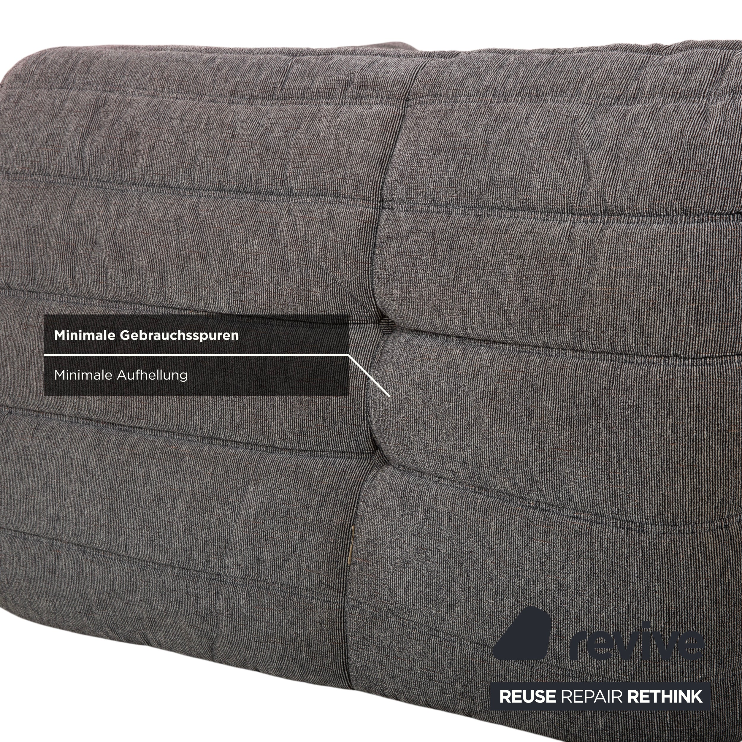 Fauteuil en tissu Togo gris Ligne Roset