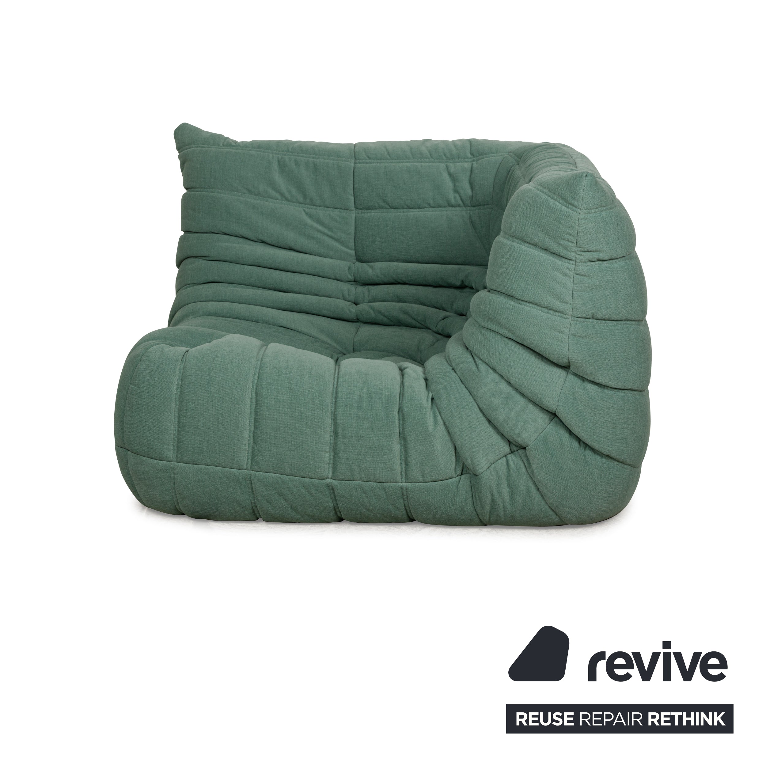 Ligne Roset Togo fabric armchair green reupholstery