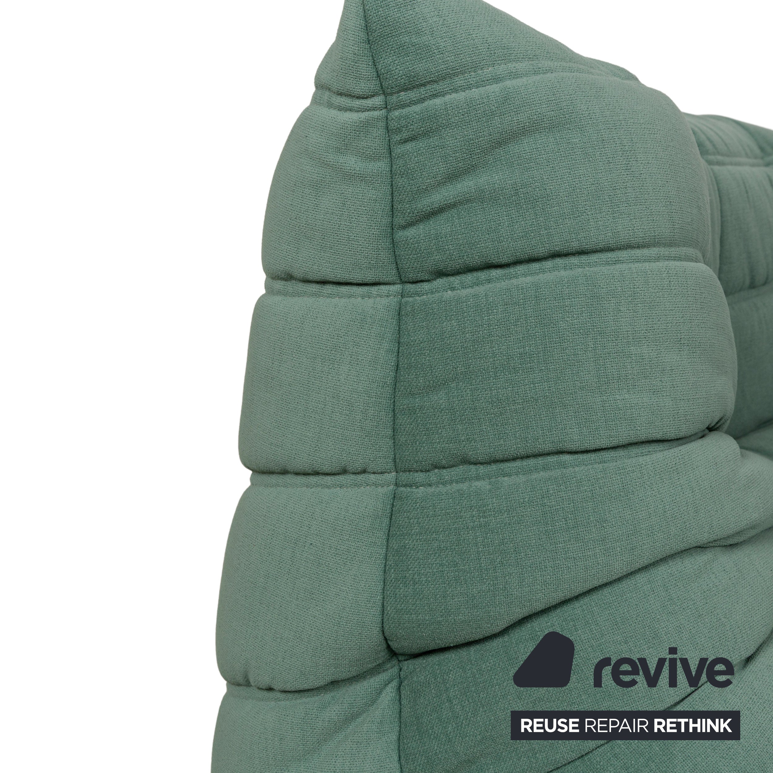Ligne Roset Togo fabric armchair green reupholstery