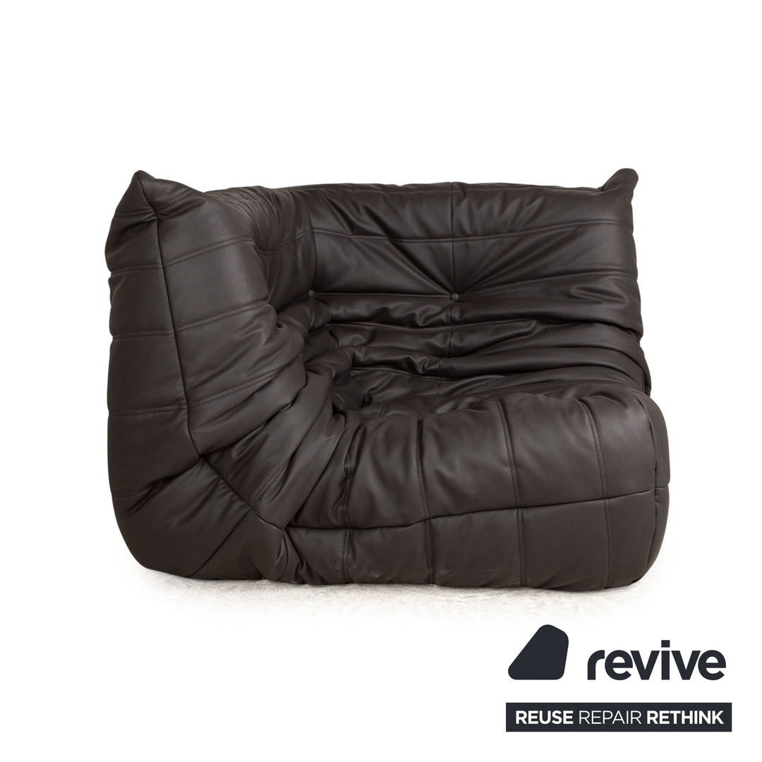ligne roset Fauteuil en tissu cuir vegan Togo noir housse neuve