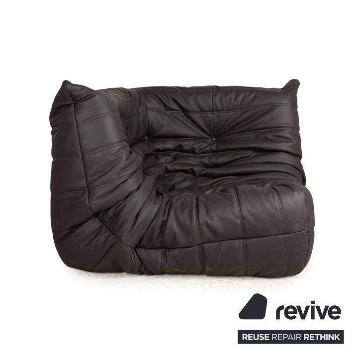 ligne roset Fauteuil en tissu cuir vegan Togo noir housse neuve