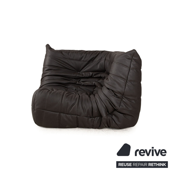 ligne roset Togo vegan leather fabric armchair black new cover