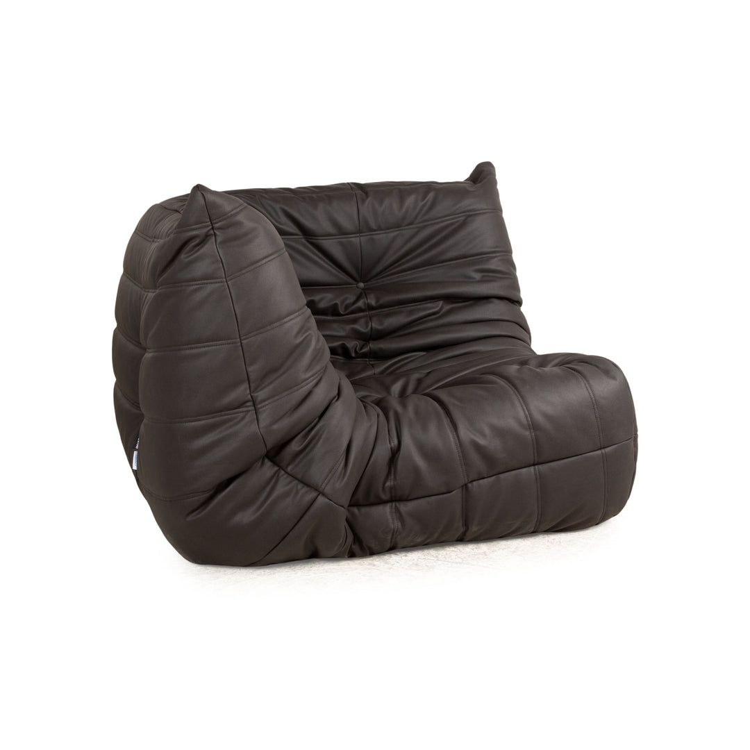 ligne roset Togo vegan leather fabric armchair black new cover