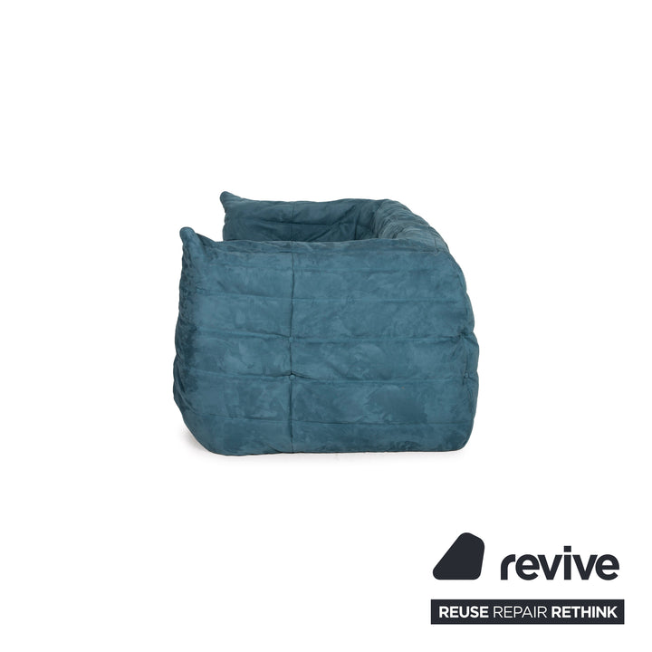 ligne roset Togo Stoff Sofa Blau Dreisitzer Petrol