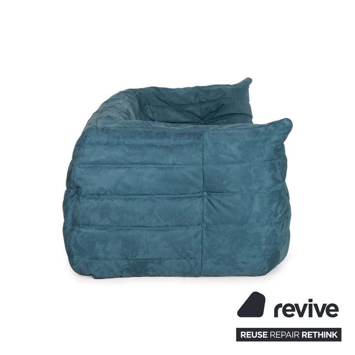 ligne roset Togo Stoff Sofa Blau Dreisitzer Petrol