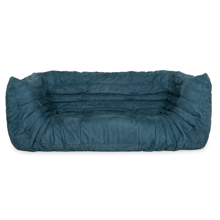ligne roset Togo Stoff Sofa Blau Dreisitzer Petrol