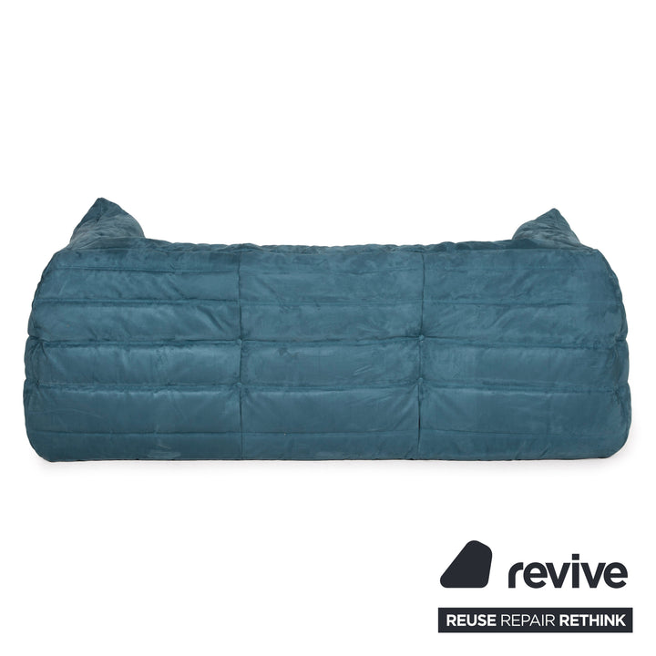 ligne roset Togo Stoff Sofa Blau Dreisitzer Petrol