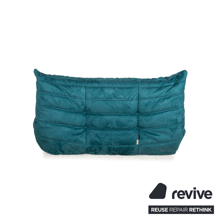 ligne roset ensemble canapé tissu Togo bleu fauteuil 2 places housse neuve