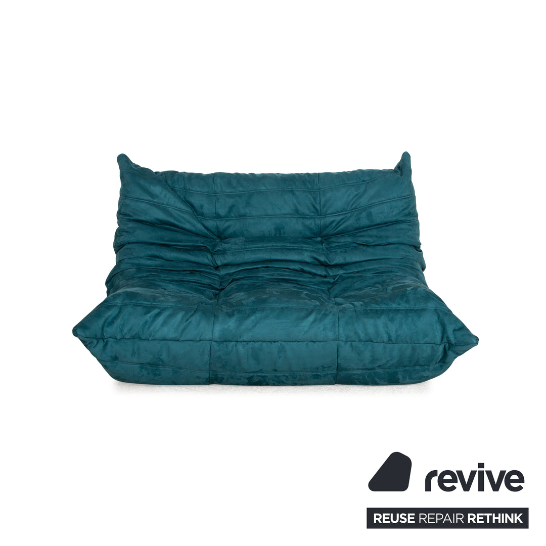 ligne roset ensemble canapé tissu Togo bleu fauteuil 2 places housse neuve
