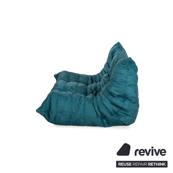 ligne roset ensemble canapé tissu Togo bleu fauteuil 2 places housse neuve