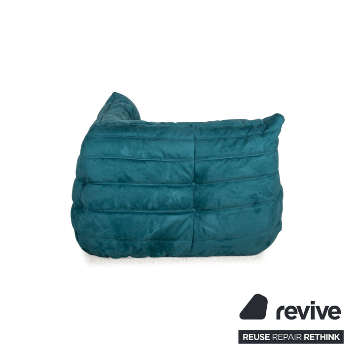 ligne roset ensemble canapé tissu Togo bleu fauteuil 2 places housse neuve