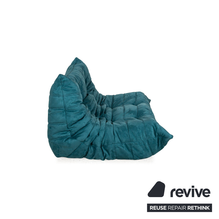ligne roset ensemble canapé tissu Togo bleu fauteuil 2 places housse neuve
