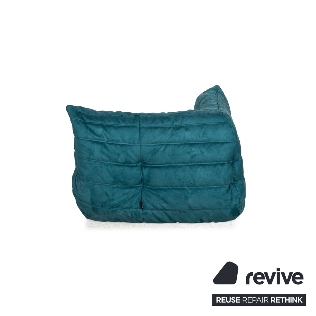 ligne roset ensemble canapé tissu Togo bleu fauteuil 2 places housse neuve