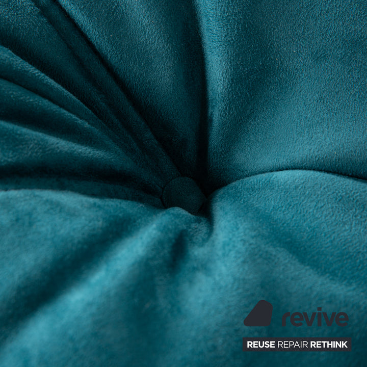 ligne roset Togo Stoff Sofa Garnitur Blau Zweisitzer Sessel Couch Neubezug