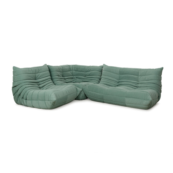 Ligne Roset Togo Ecksofa Stoff Sofa Garnitur Grün Neubezug Zweisitzer Sessel