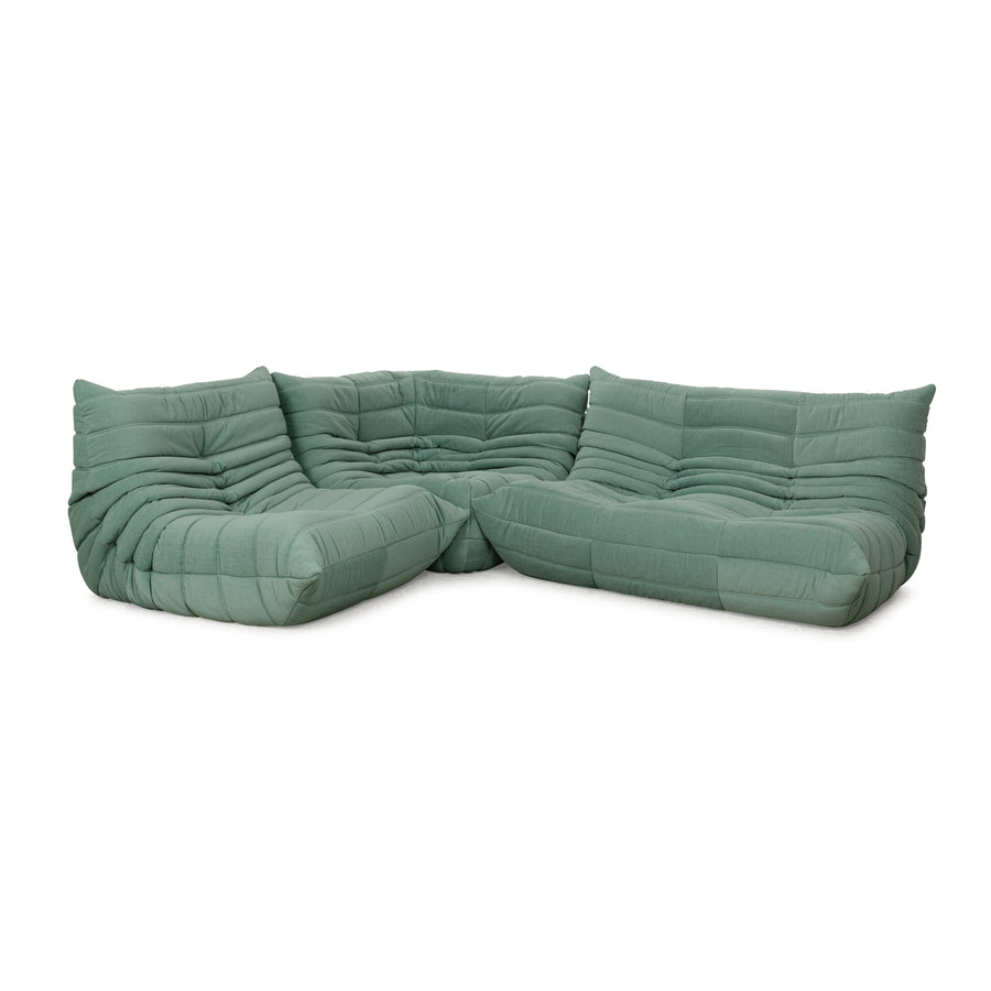 Ligne Roset Togo Ecksofa Stoff Sofa Garnitur Grün Neubezug Zweisitzer Sessel
