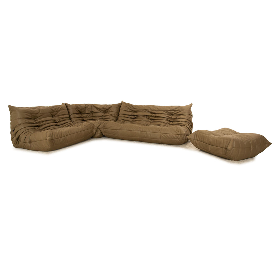 Ligne roset ensemble de canapé en tissu Togo vert olive kaki canapé d'angle tabouret canapé housse neuve