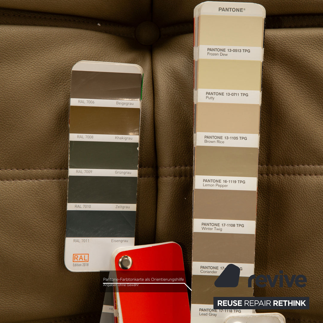 ligne roset Togo Ecksofa Stoff Sofa Garnitur Olivgrün Khaki Ecksofa Hocker Couch Neubezug