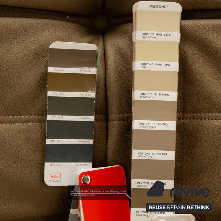 ligne roset Togo Ecksofa Stoff Sofa Garnitur Olivgrün Khaki Ecksofa Hocker Couch Neubezug