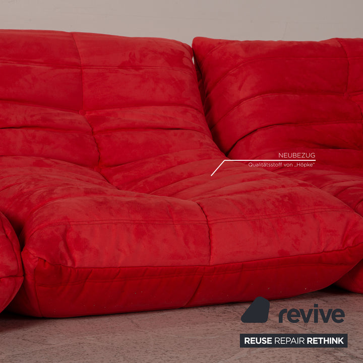 ligne roset Togo fabric sofa red three-seater couch