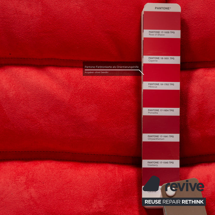 ligne roset Togo Stoff Sofa Rot Dreisitzer Couch