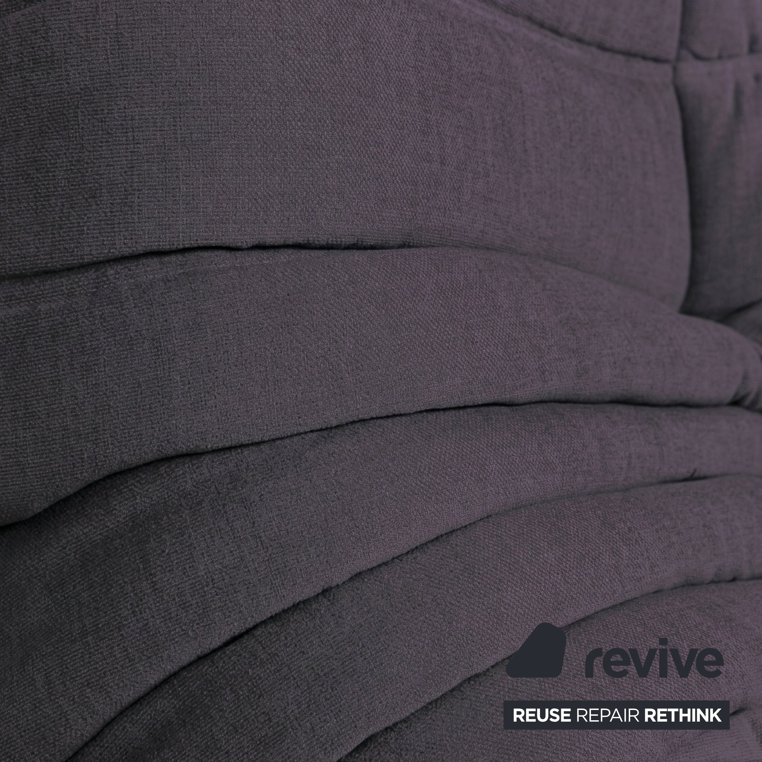 Ligne Roset Togo Zweisitzer Sofa Couch Stoff Grau Anthrazit Neubezug