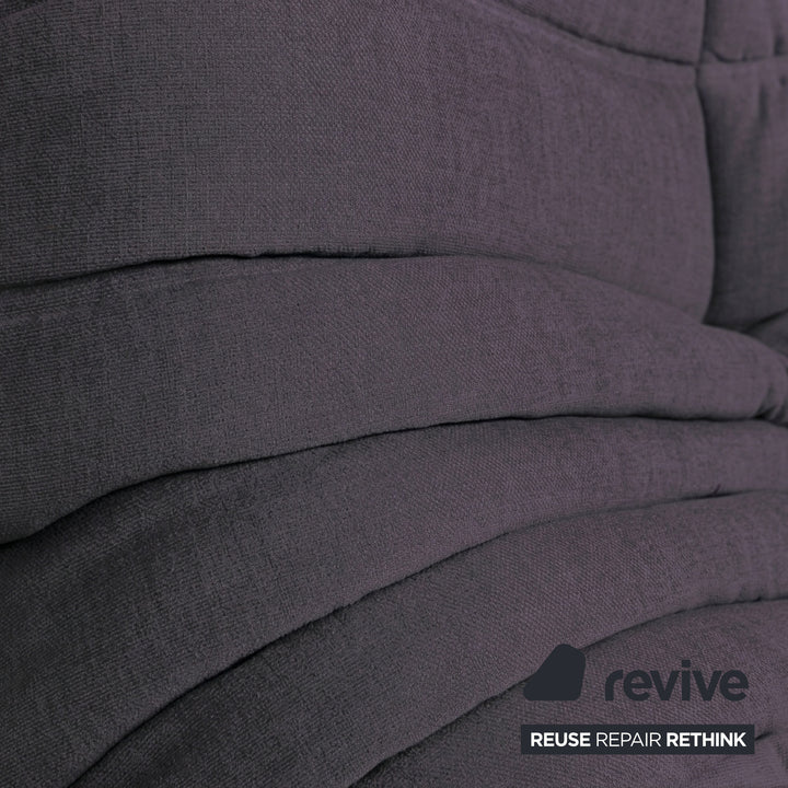 Ligne Roset Togo Zweisitzer Sofa Couch Stoff Grau Anthrazit Neubezug