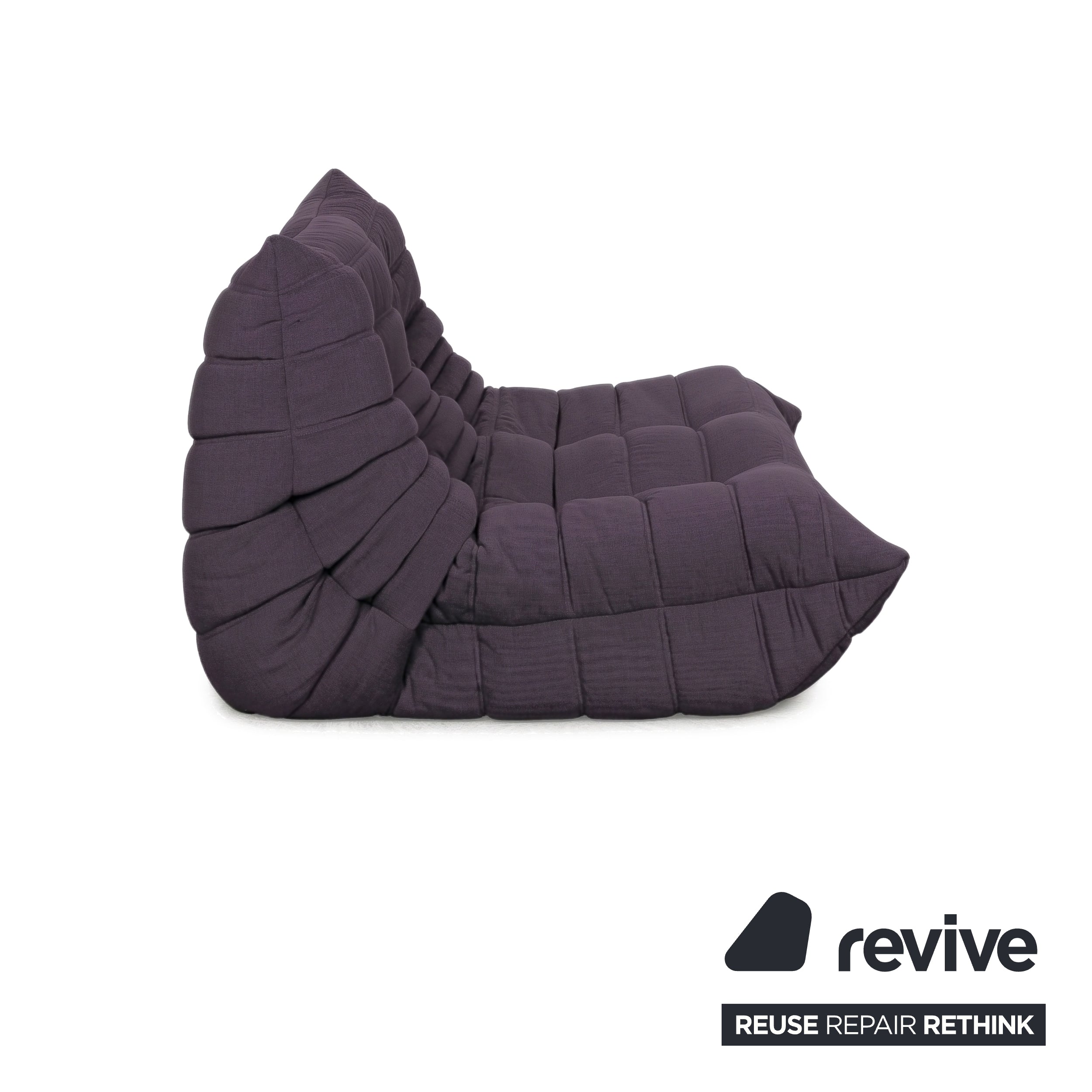 Ligne Roset Togo Zweisitzer Sofa Couch Stoff Grau Anthrazit Neubezug