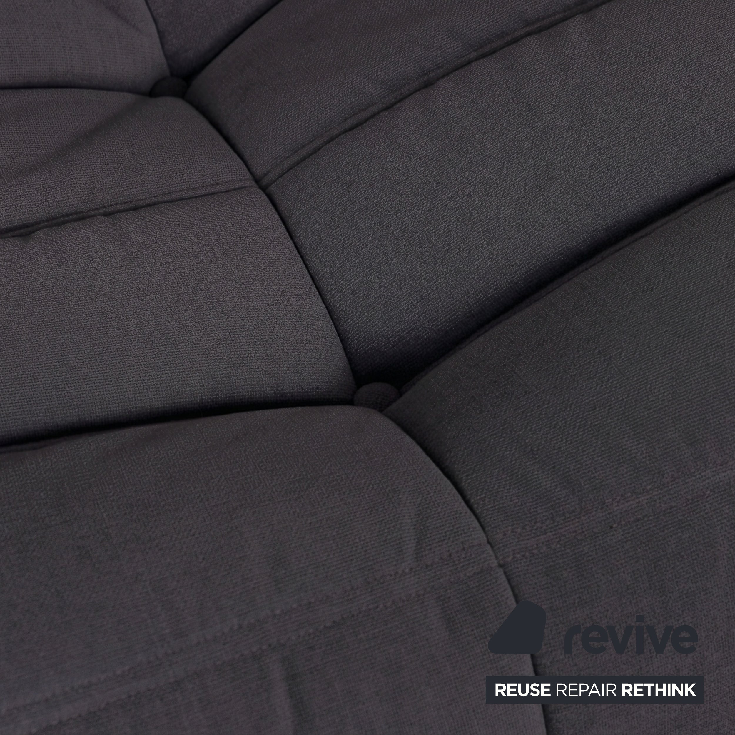 Ligne Roset Togo Zweisitzer Sofa Couch Stoff Grau Anthrazit Neubezug