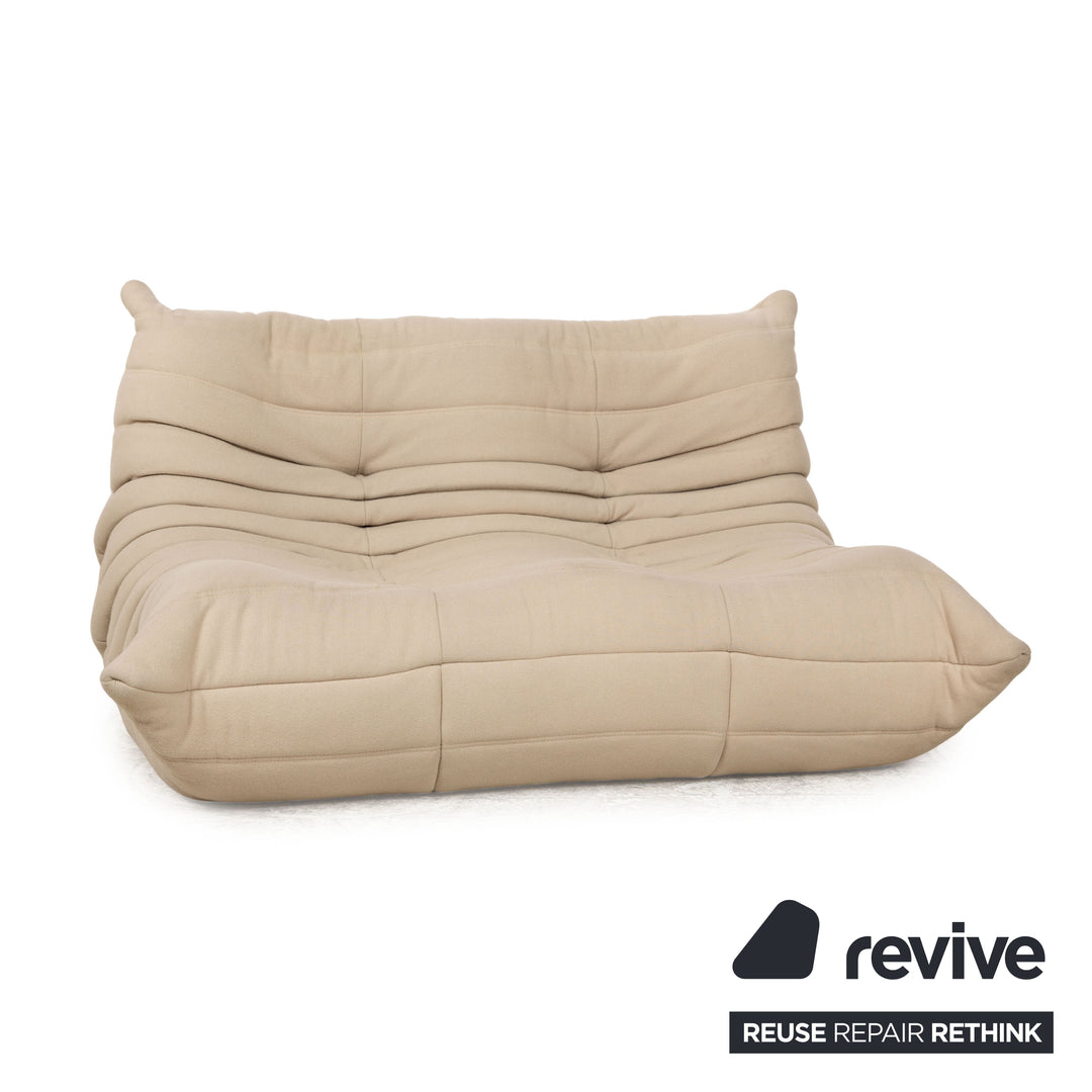 ligne roset Togo fabric two-seater cream sofa couch