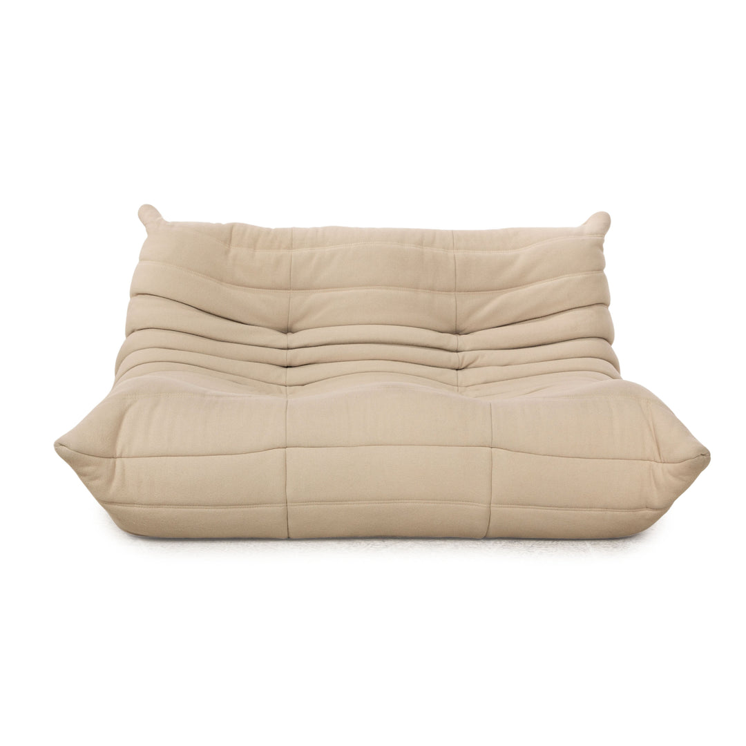 ligne roset Togo fabric two-seater cream sofa couch