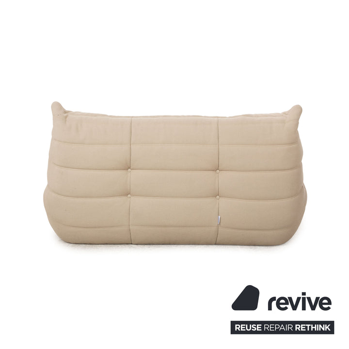 ligne roset Togo fabric two-seater cream sofa couch