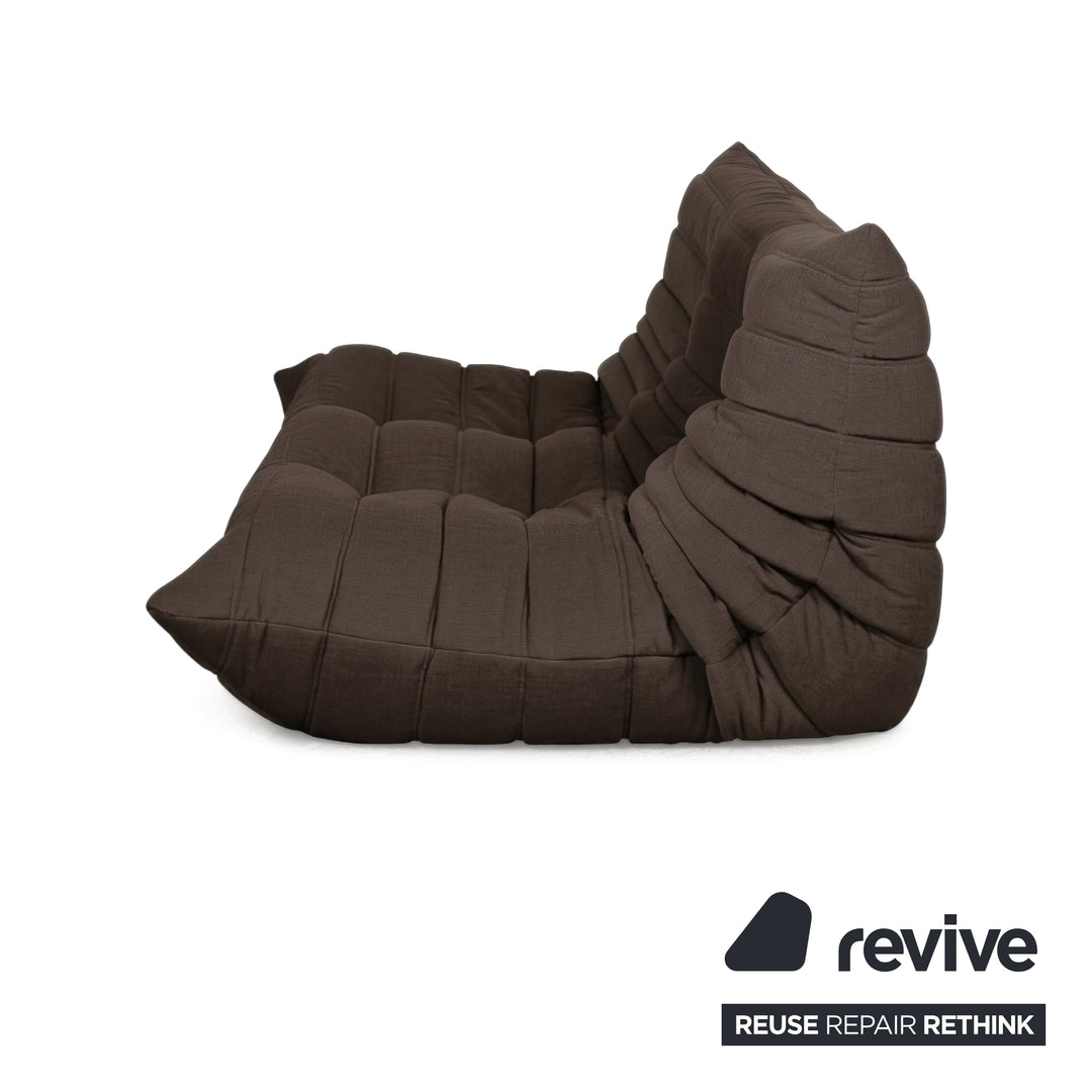 Ligne Roset Togo Stoff Zweisitzer Dunkelbraun Neubezug
