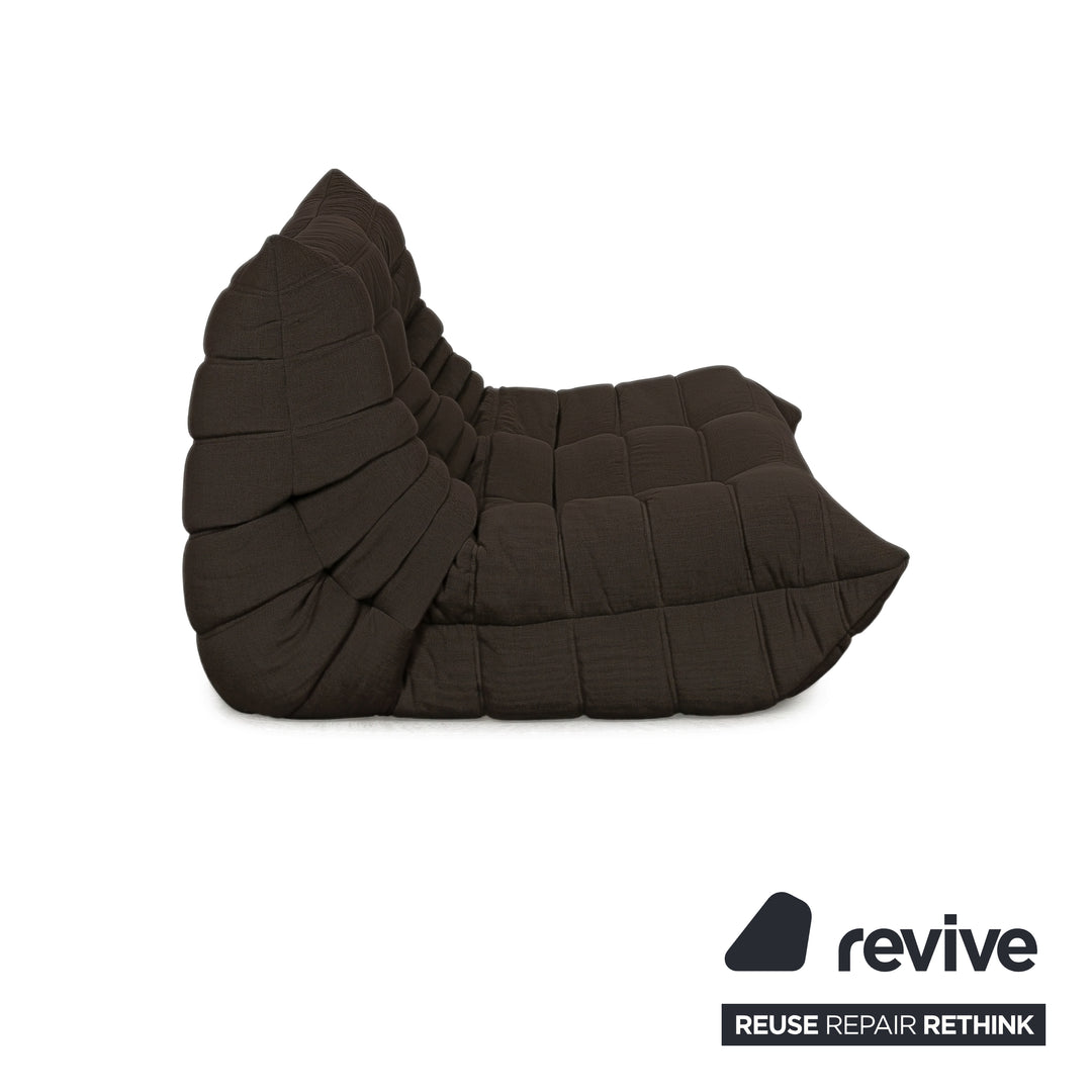 Ligne Roset Togo Stoff Zweisitzer Dunkelbraun Neubezug