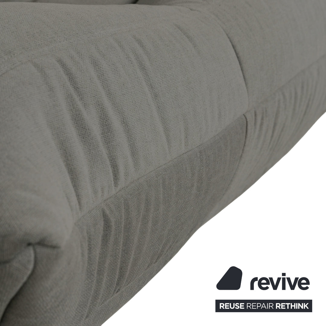 Ligne Roset Togo Zweisitzer Sofa Couch Stoff Grau Beige Neubezug