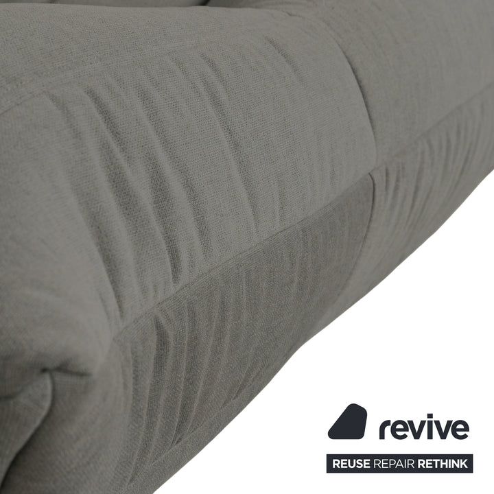 Ligne Roset Togo Zweisitzer Sofa Couch Stoff Grau Beige Neubezug