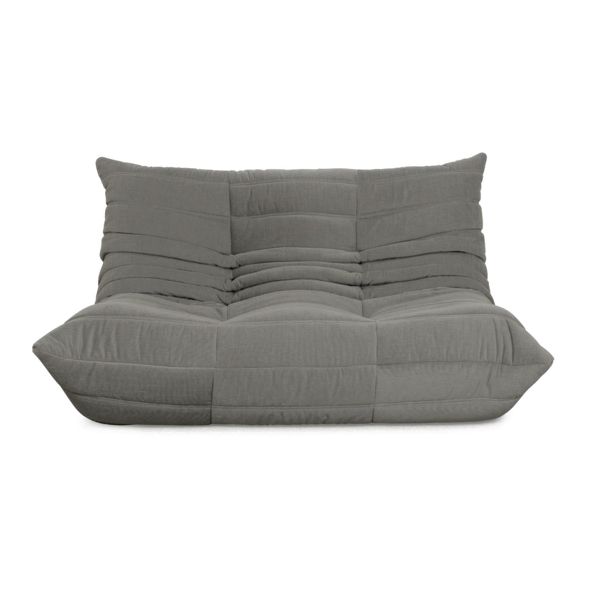 Ligne Roset Togo Zweisitzer Sofa Couch Stoff Grau Beige Neubezug