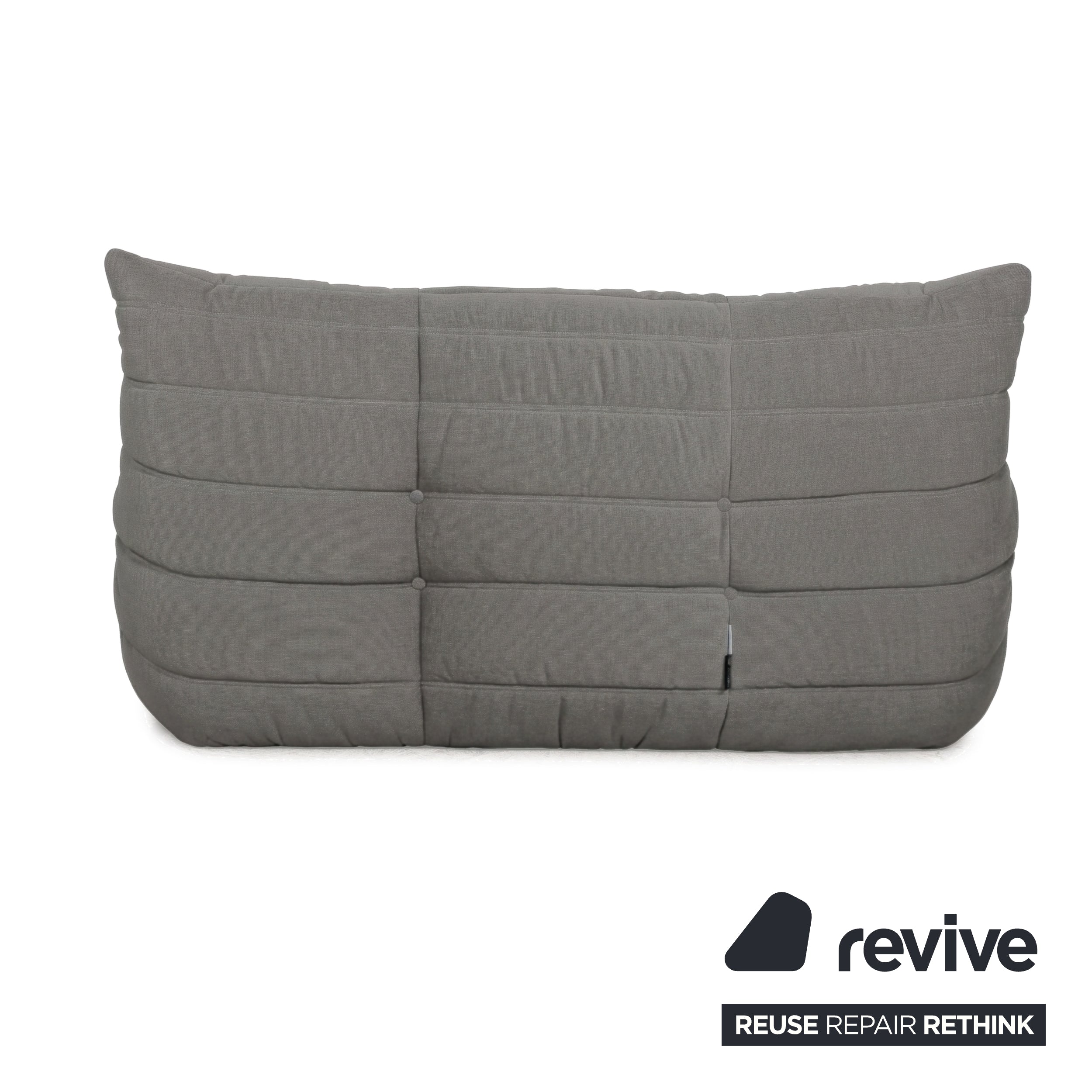 Ligne Roset Togo Zweisitzer Sofa Couch Stoff Grau Beige Neubezug
