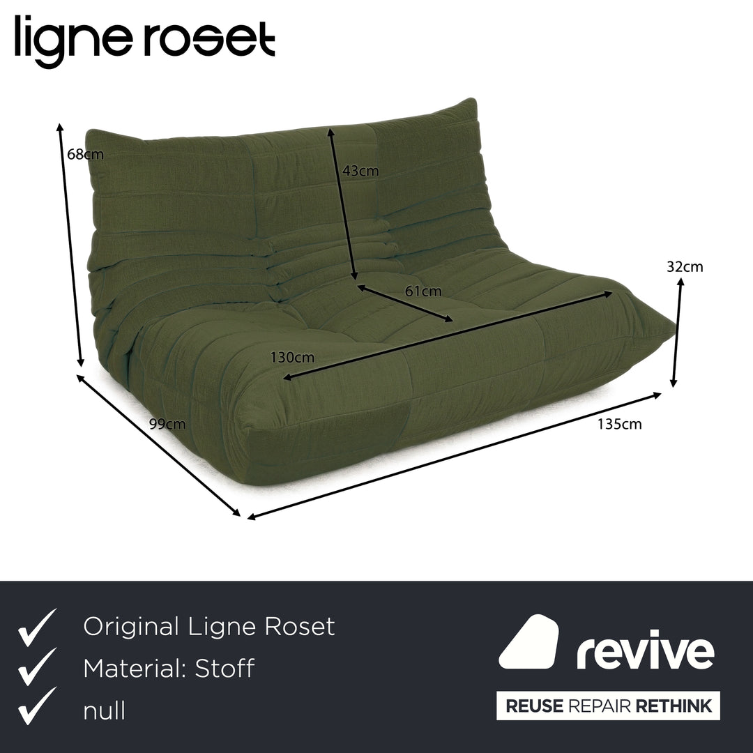 Ligne Roset Togo Stoff Zweisitzer Petrol Neubezug