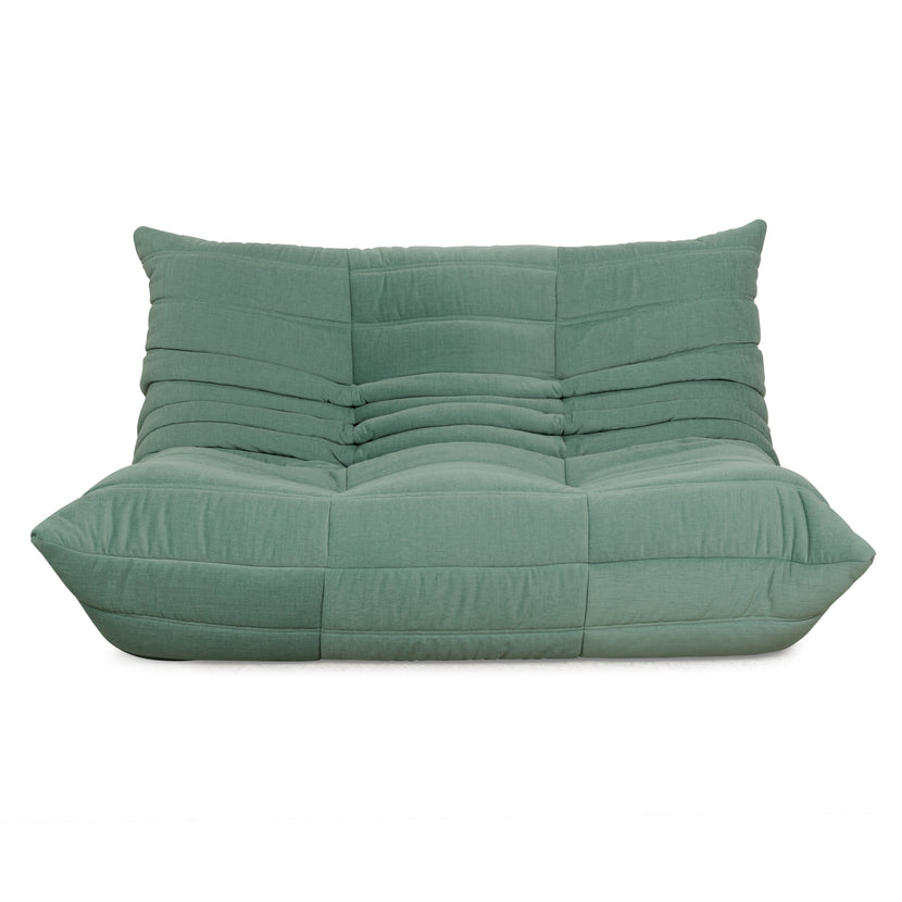 Ligne Roset Togo fabric two-seater green reupholstery