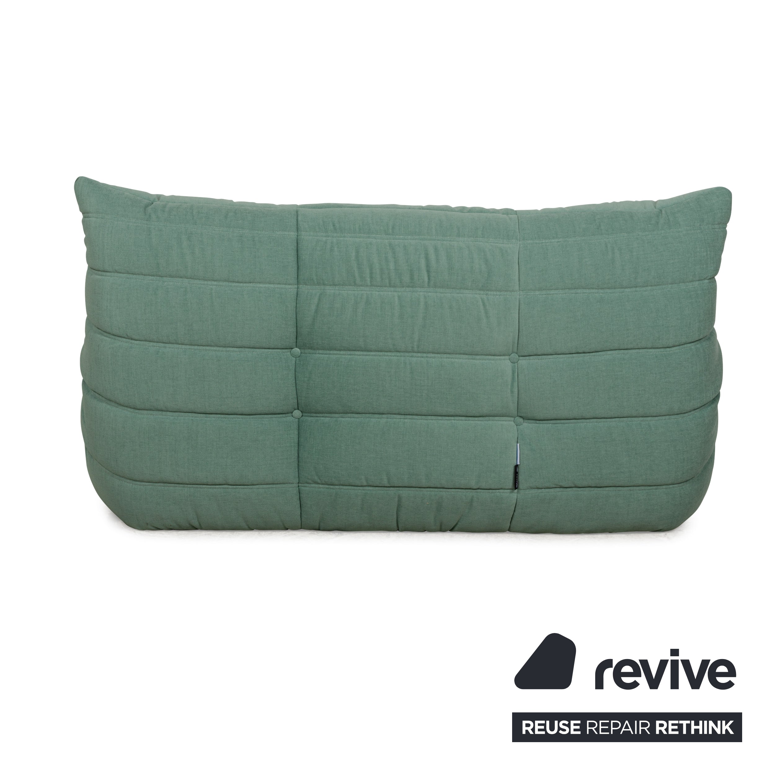 Ligne Roset Togo fabric two-seater green reupholstery