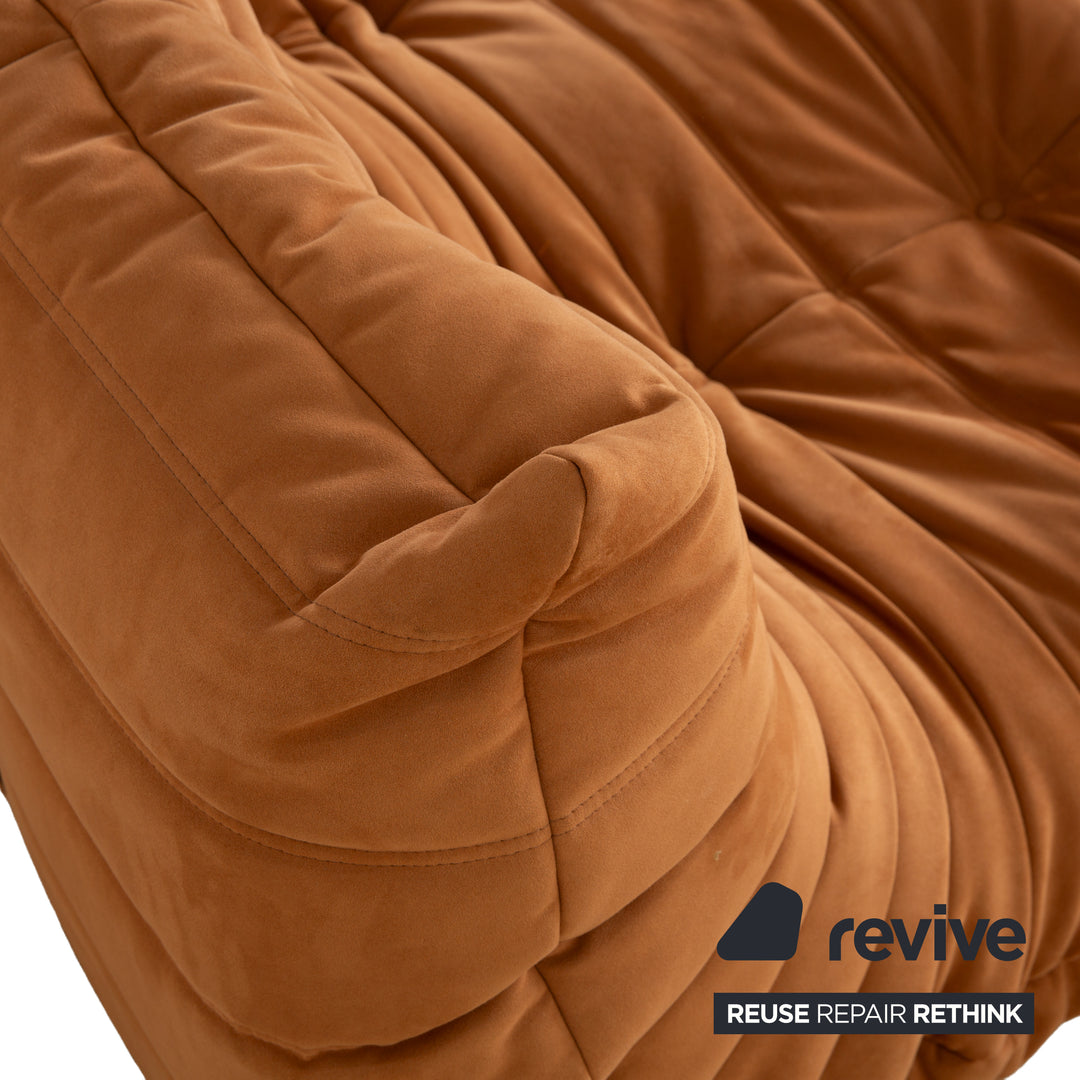 Ligne Roset Togo Stoff Zweisitzer Hellbraun Camel Sofa Couch