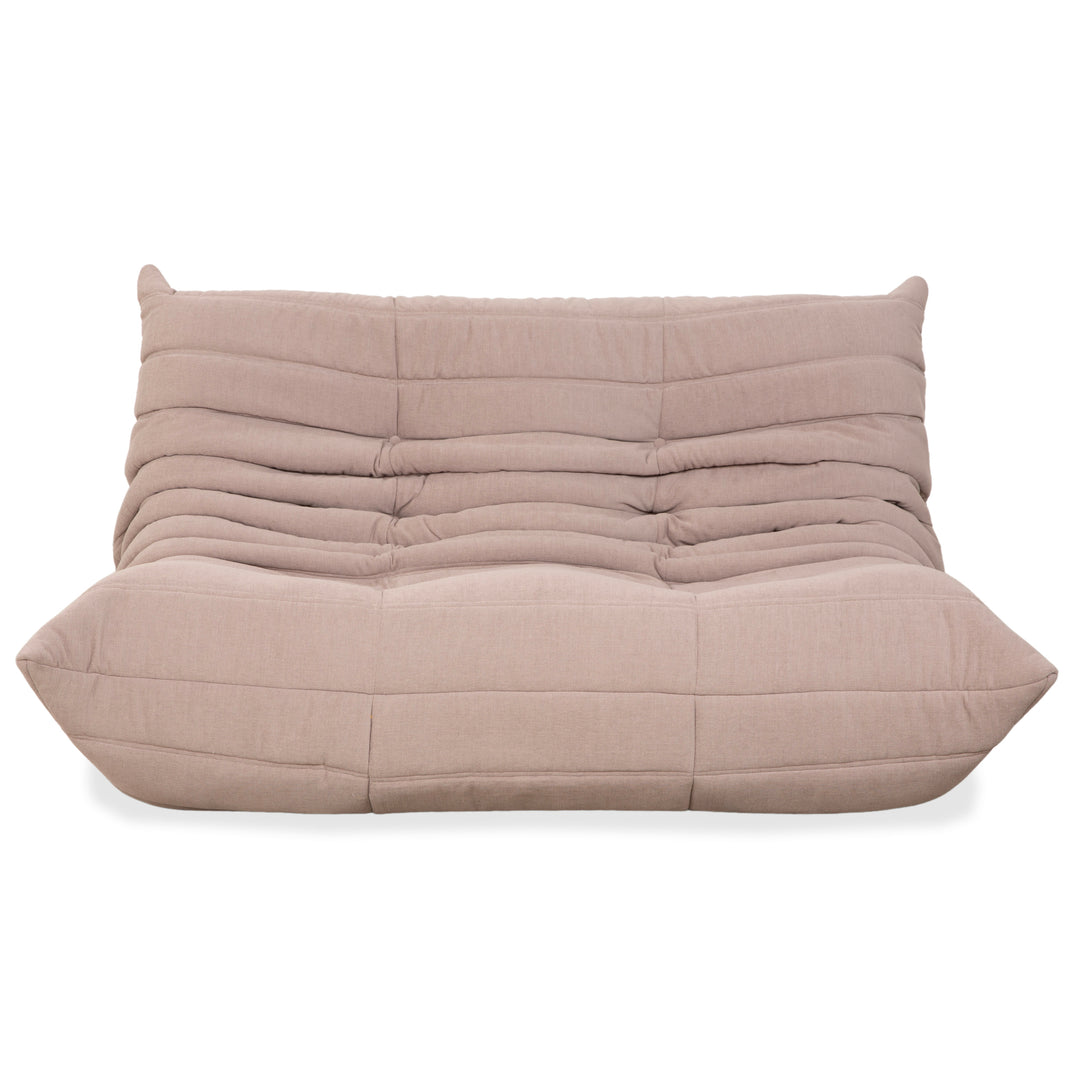 Ligne Roset Togo Stoff Zweisitzer Neubezug Beige Sand Sofa Couch