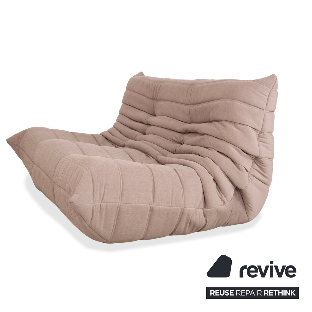 Ligne Roset Togo Stoff Zweisitzer Neubezug Beige Sand Sofa Couch
